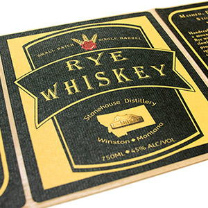 Rustic label for rye whiskey