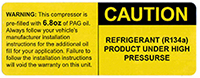 yellow caution label