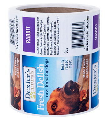 Custom dog food roll label