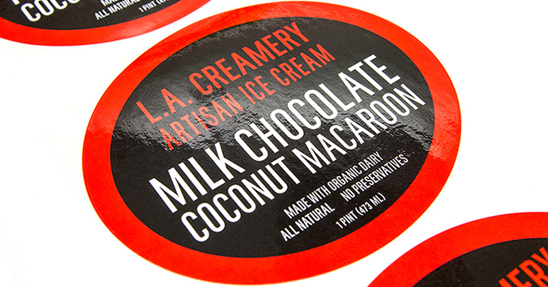 Ice cream oval labels