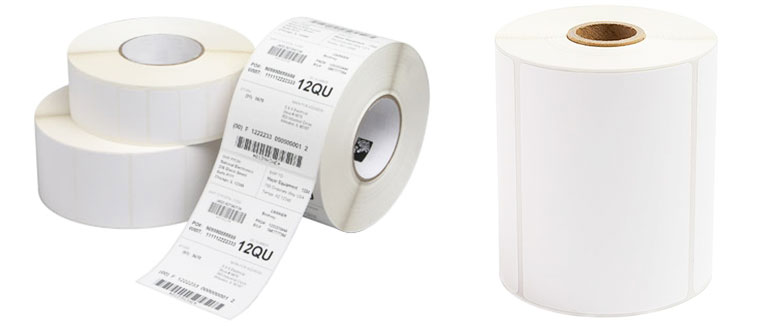 Thermal transfer and direct thermal label rolls